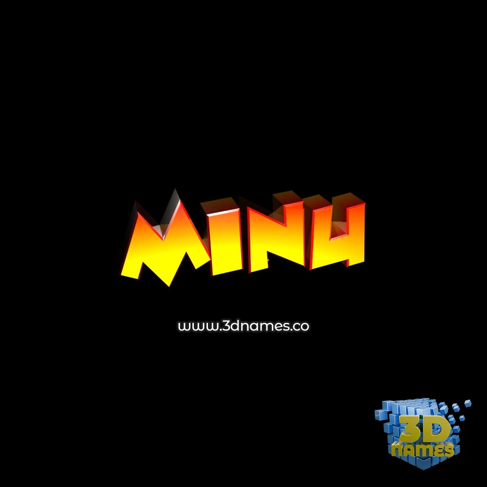 minu in Black Background style - 3D name wallpaper