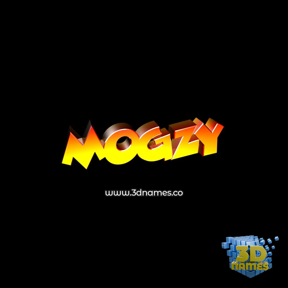 mogzy in Black Background style - 3D name wallpaper