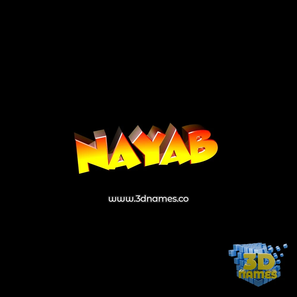 nayab in Black Background style - 3D name wallpaper