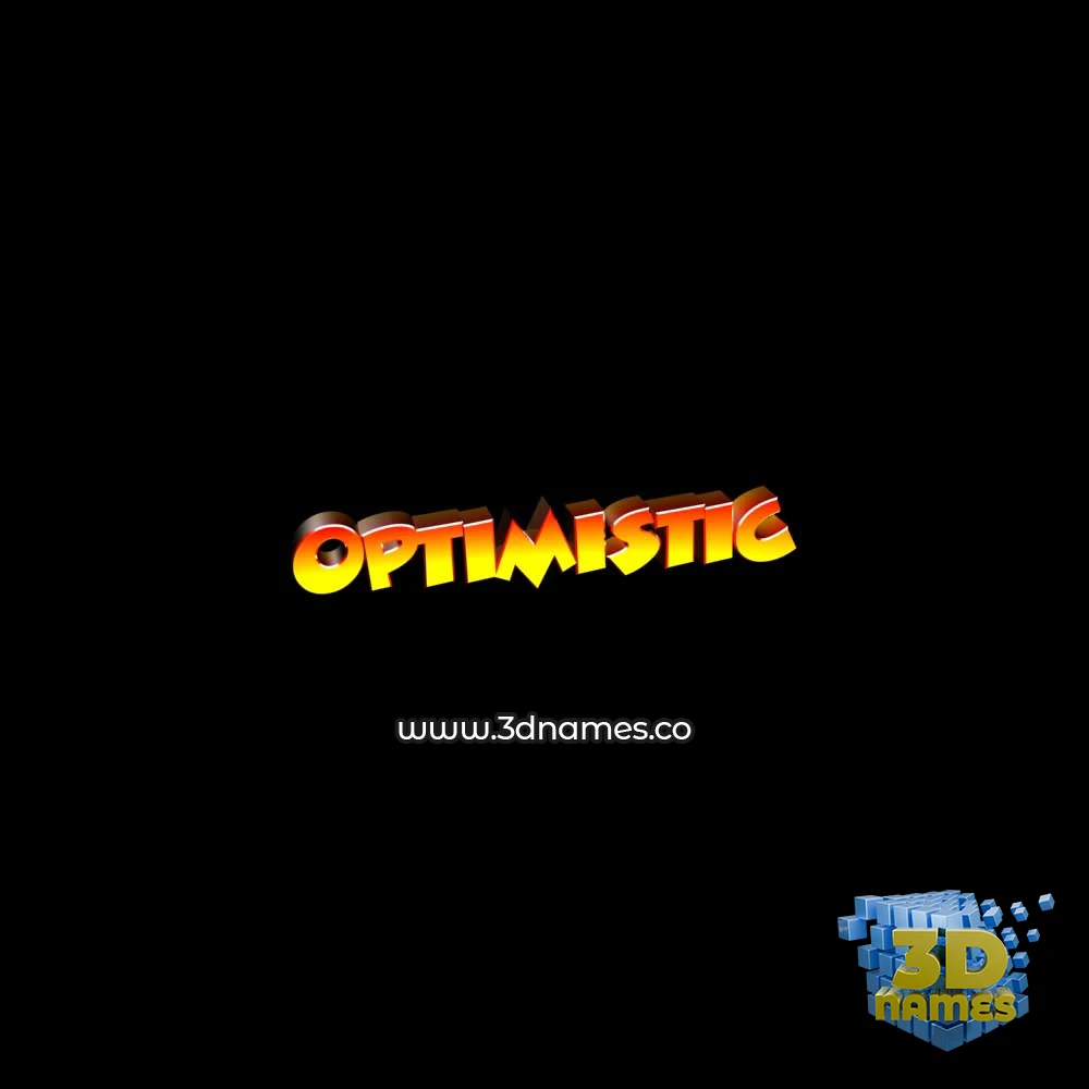 optimistic in Black Background style - 3D name wallpaper