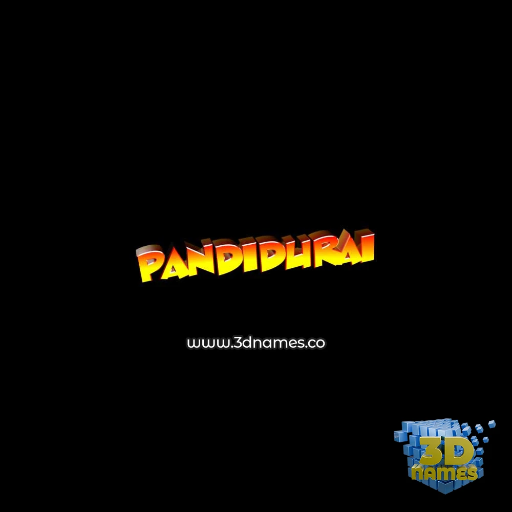 pandidurai in Black Background style - 3D name wallpaper