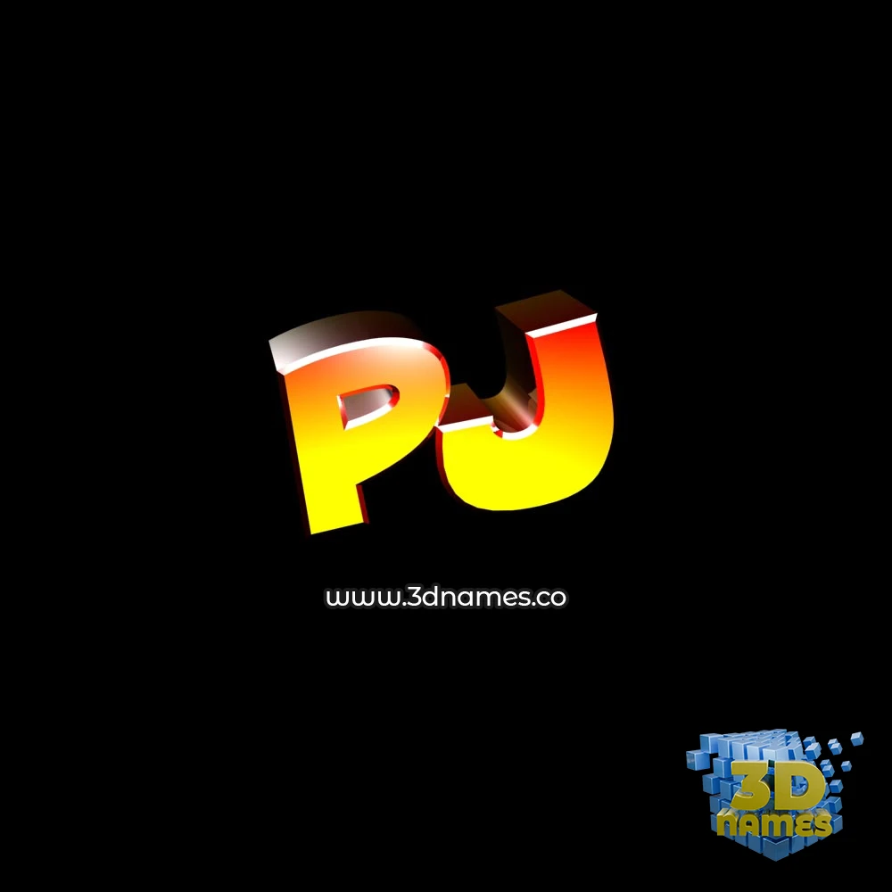 pj in Black Background style - 3D name wallpaper