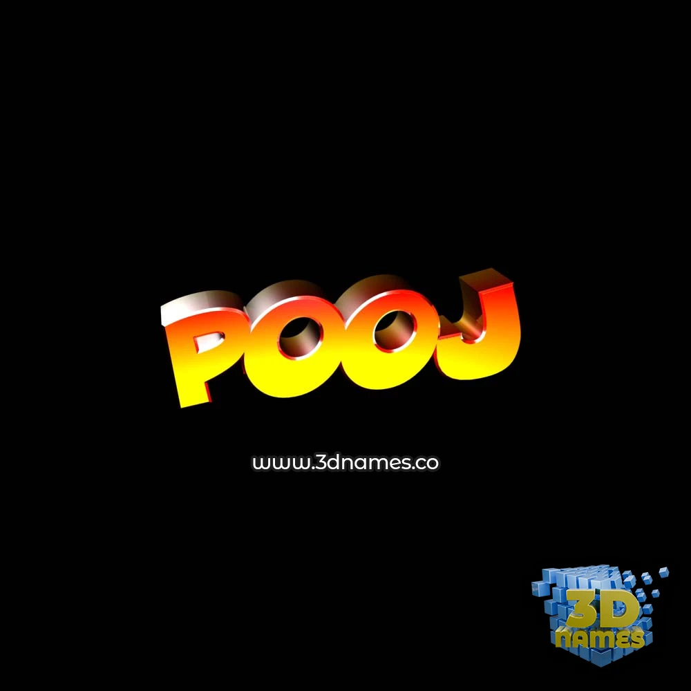 pooj in Black Background style - 3D name wallpaper