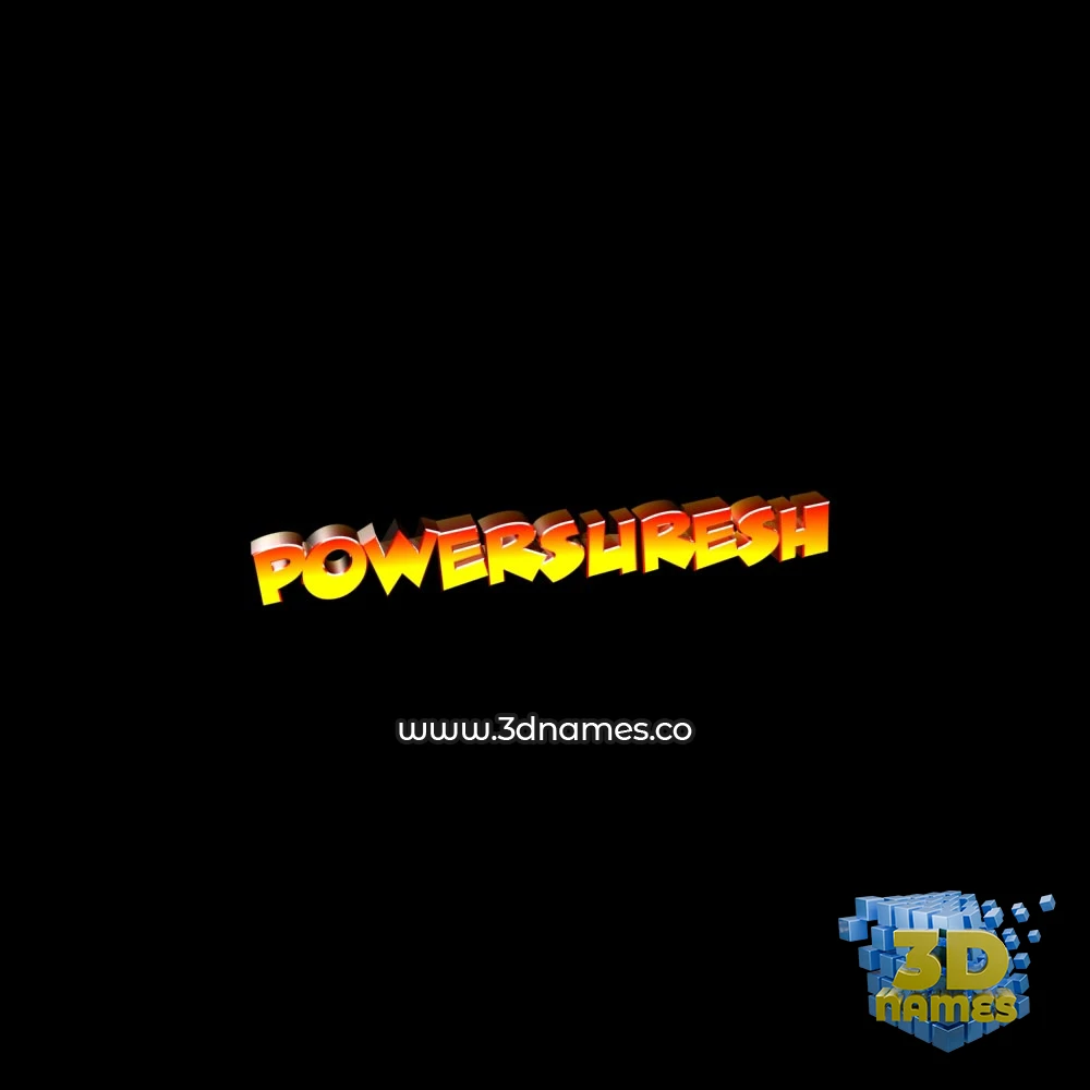 powersuresh in Black Background style - 3D name wallpaper