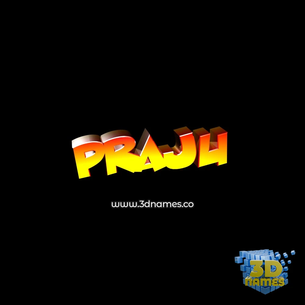 praju in Black Background style - 3D name wallpaper