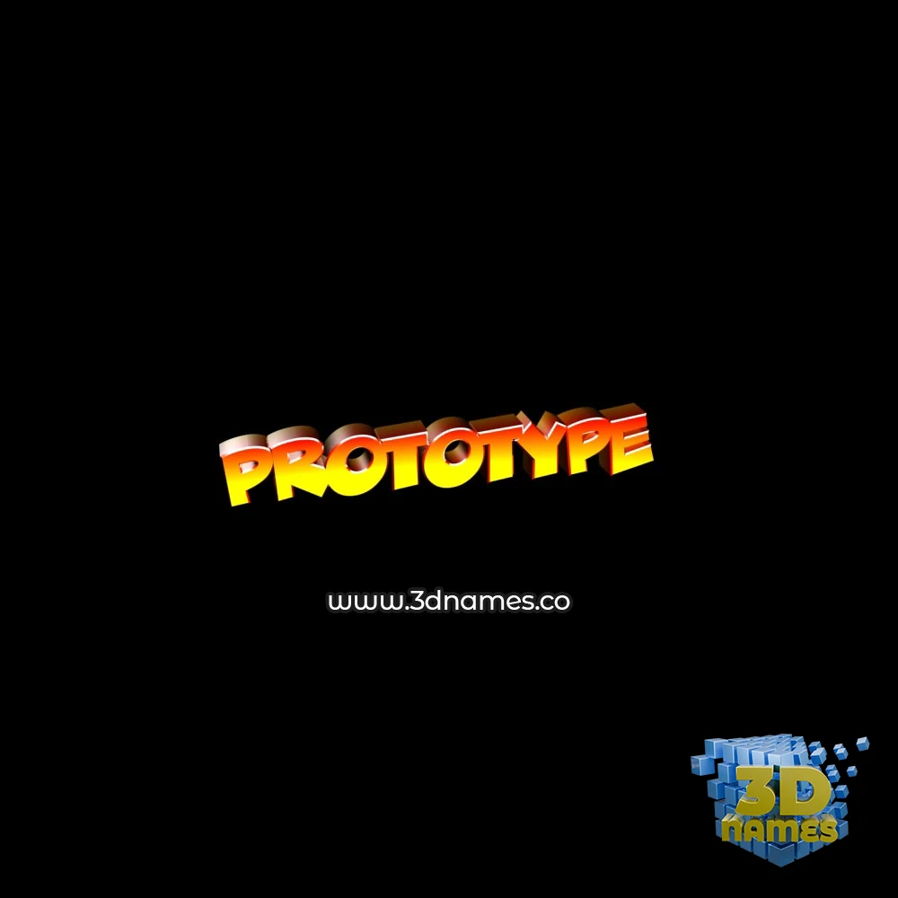 prototype in Black Background style - 3D name wallpaper
