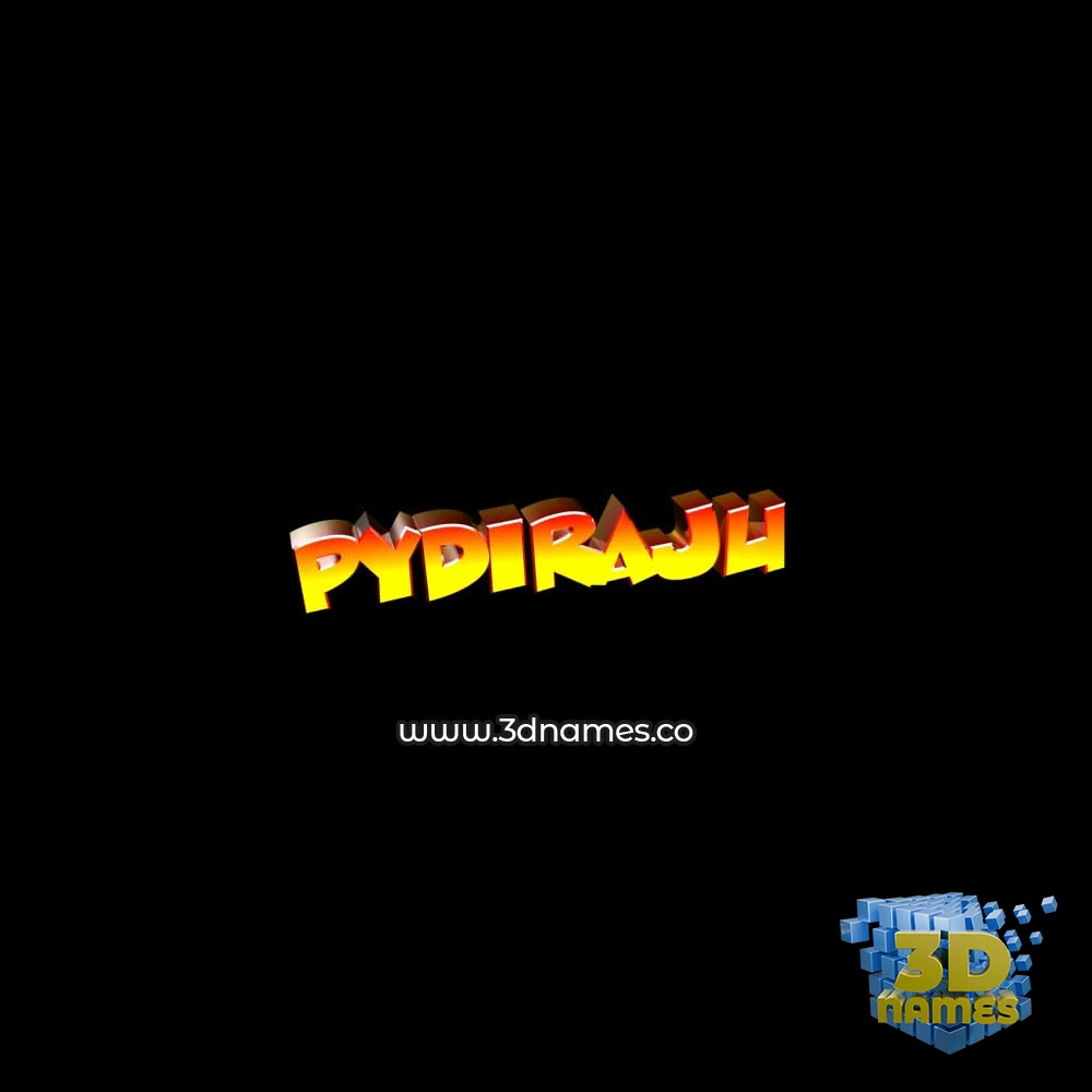 pydiraju in Black Background style - 3D name wallpaper