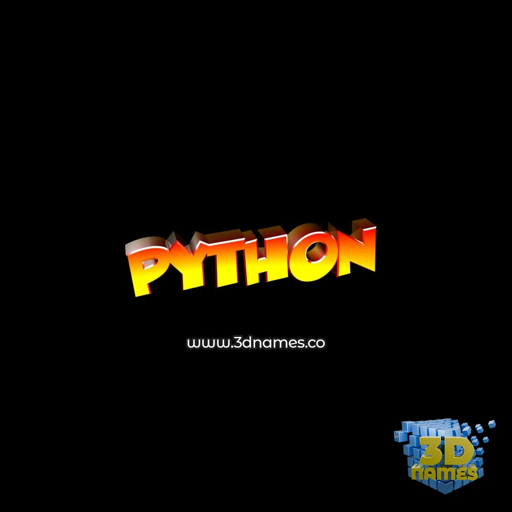 python in Black Background style - 3D name wallpaper