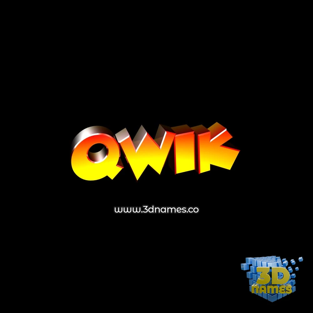 qwik in Black Background style - 3D name wallpaper qwik in Black Background style - 3D name wallpaper