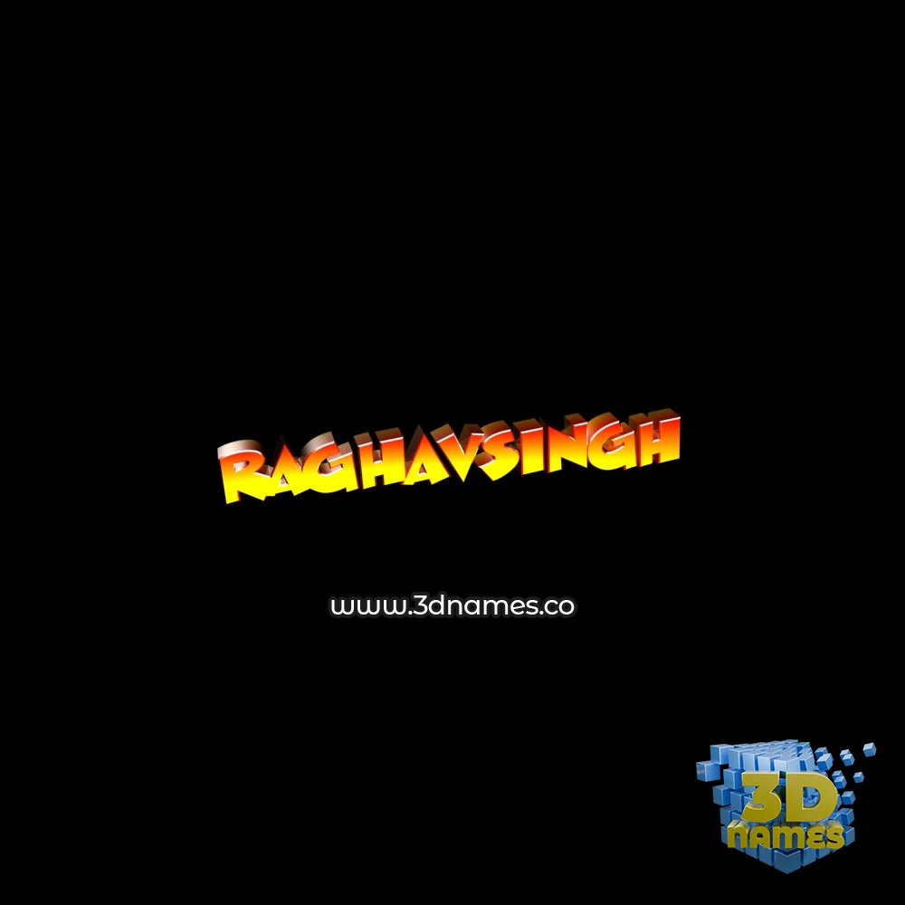 raghavsingh in Black Background style - 3D name wallpaper