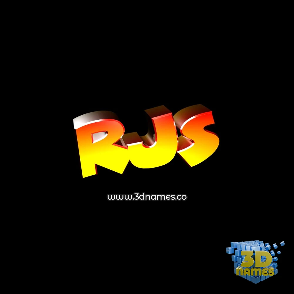 rjs in Black Background style - 3D name wallpaper