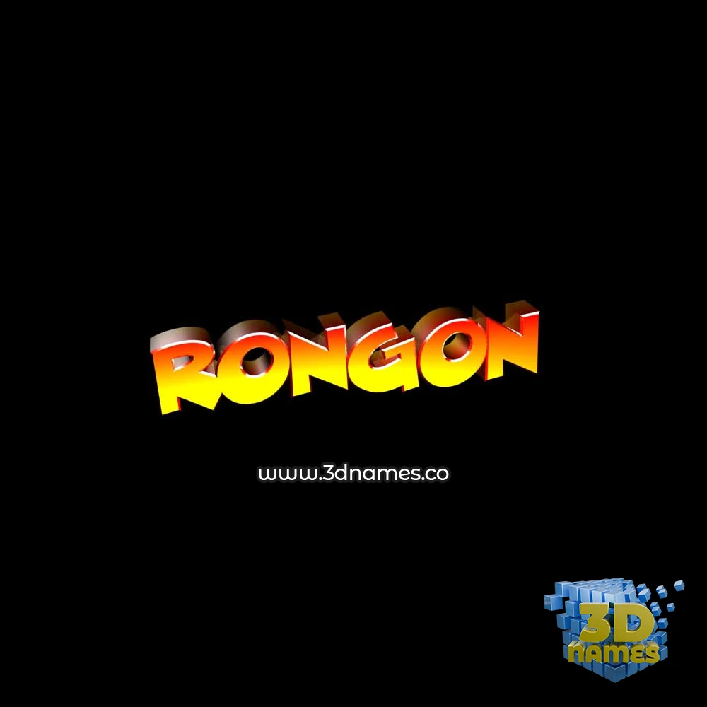 rongon in Black Background style - 3D name wallpaper