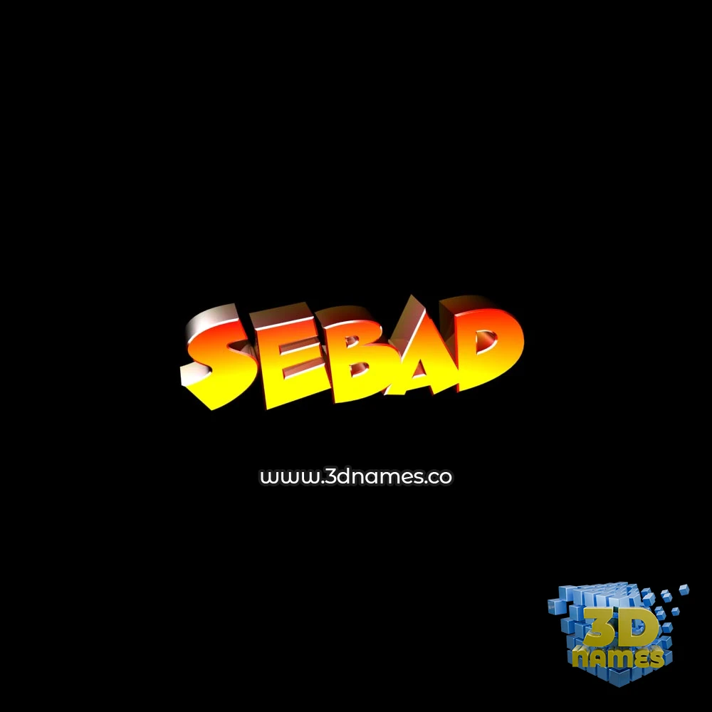 sebad in Black Background style - 3D name wallpaper