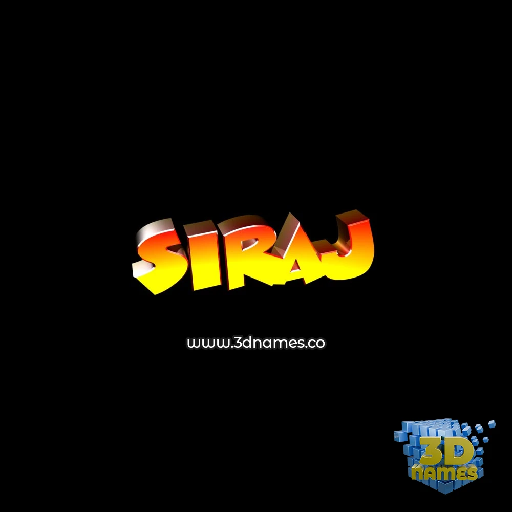 siraj in Black Background style - 3D name wallpaper
