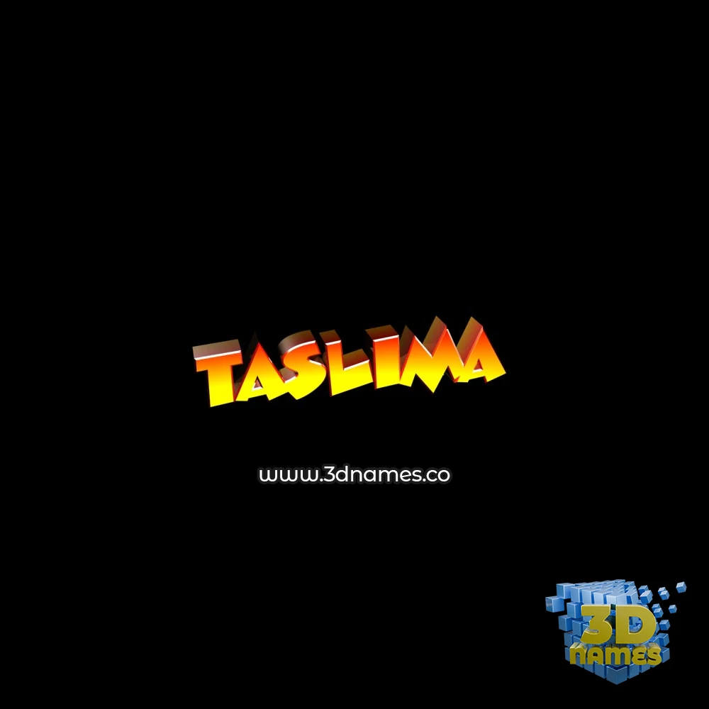 taslima in Black Background style - 3D name wallpaper