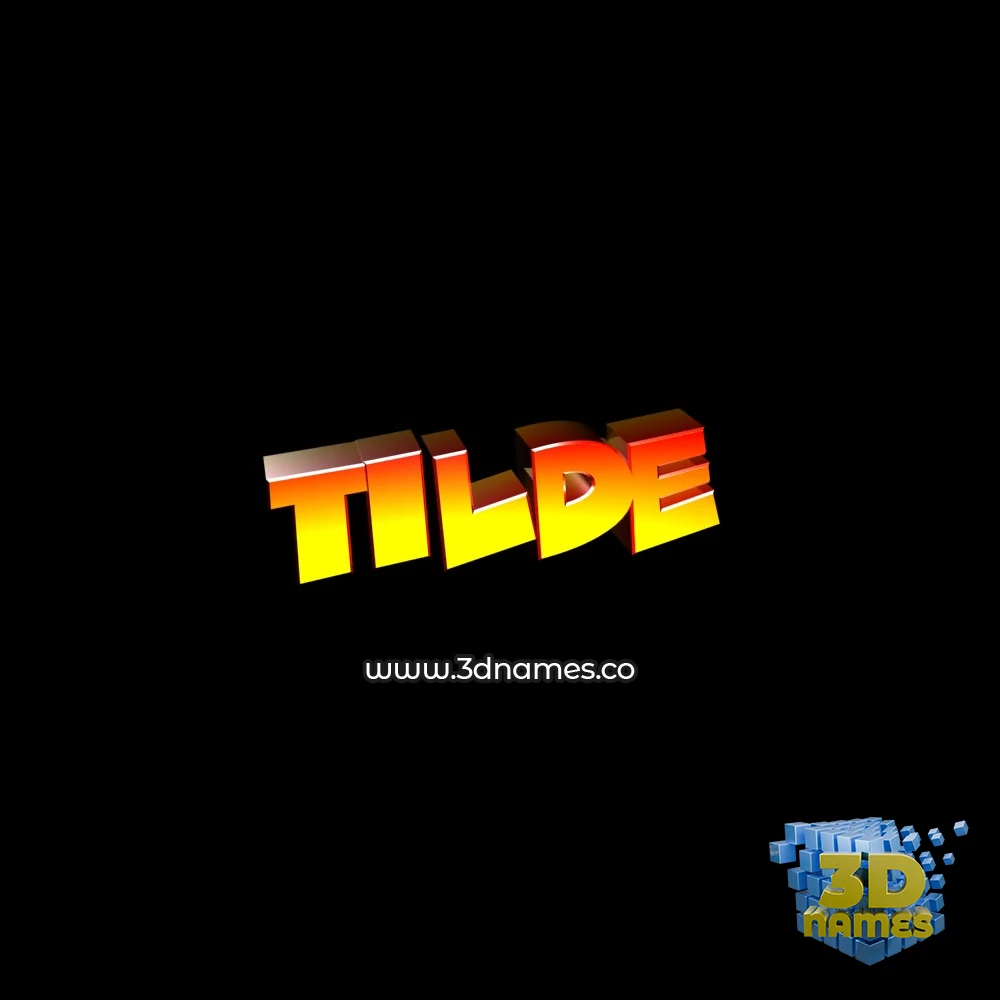 tilde in Black Background style - 3D name wallpaper