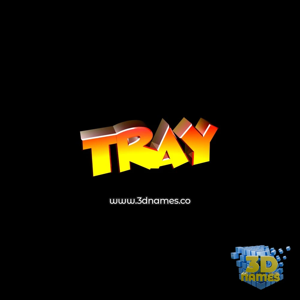 tray in Black Background style - 3D name wallpaper tray in Black Background style - 3D name wallpaper