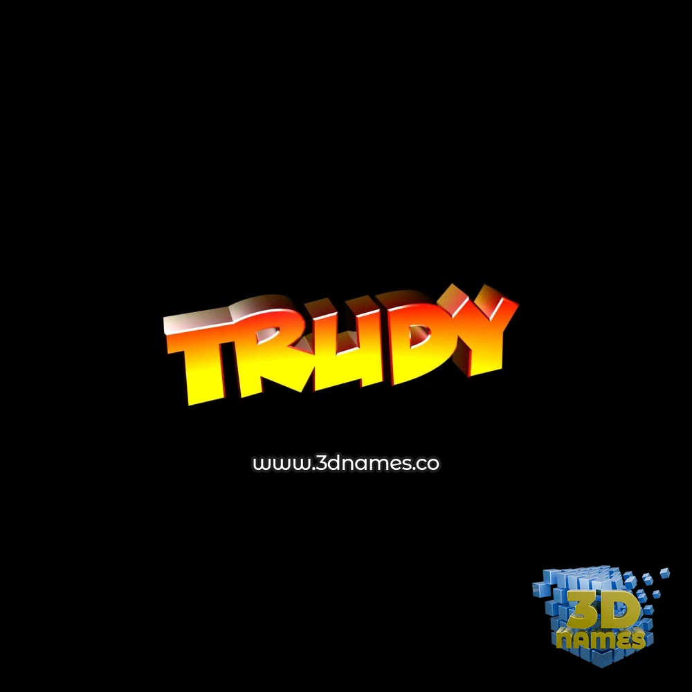trudy in Black Background style - 3D name wallpaper