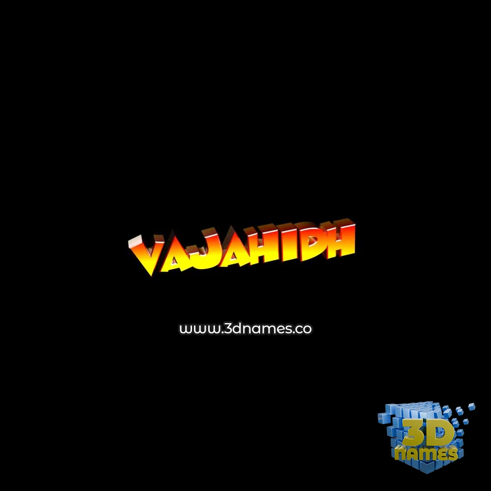 vajahidh in Black Background style - 3D name wallpaper