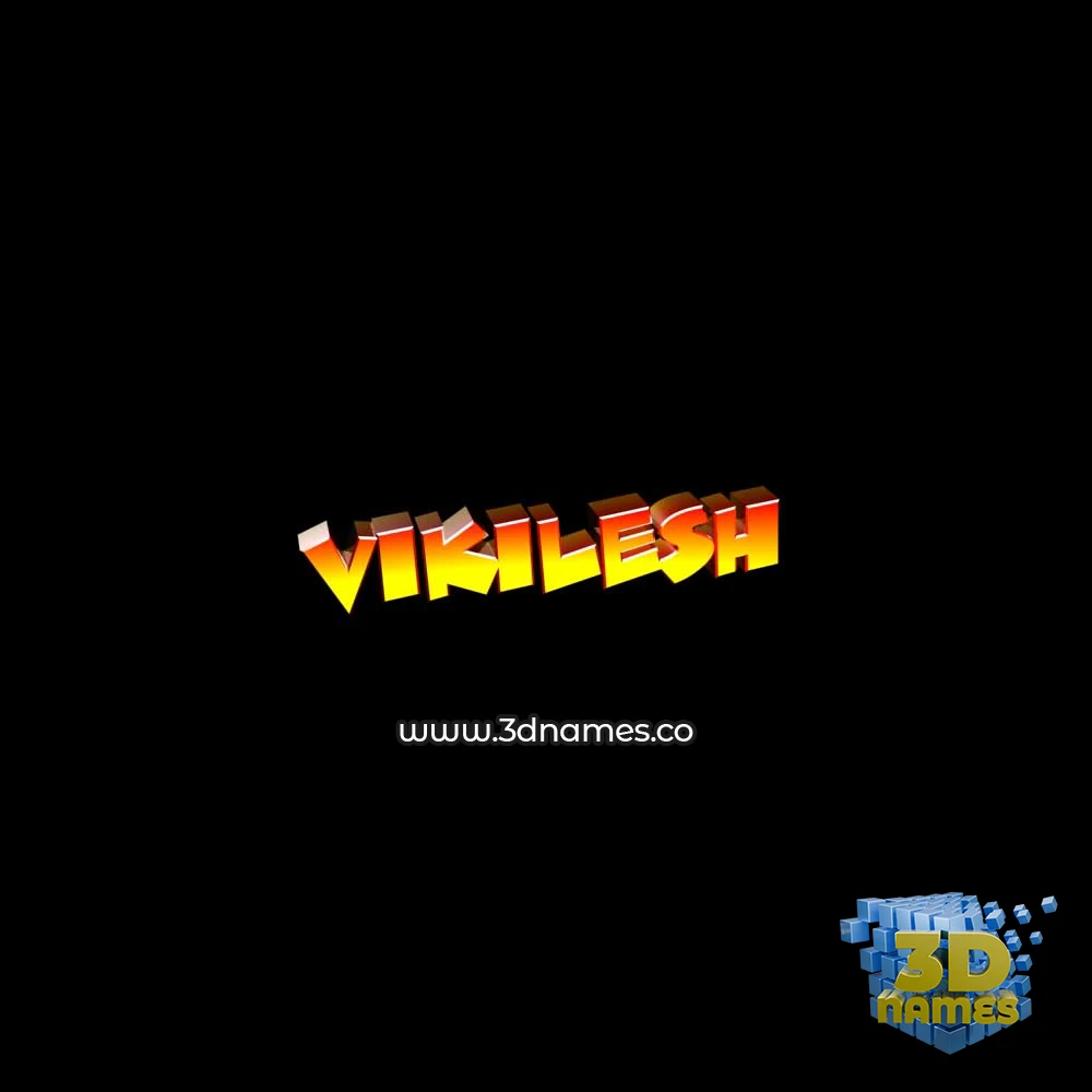 vikilesh in Black Background style - 3D name wallpaper