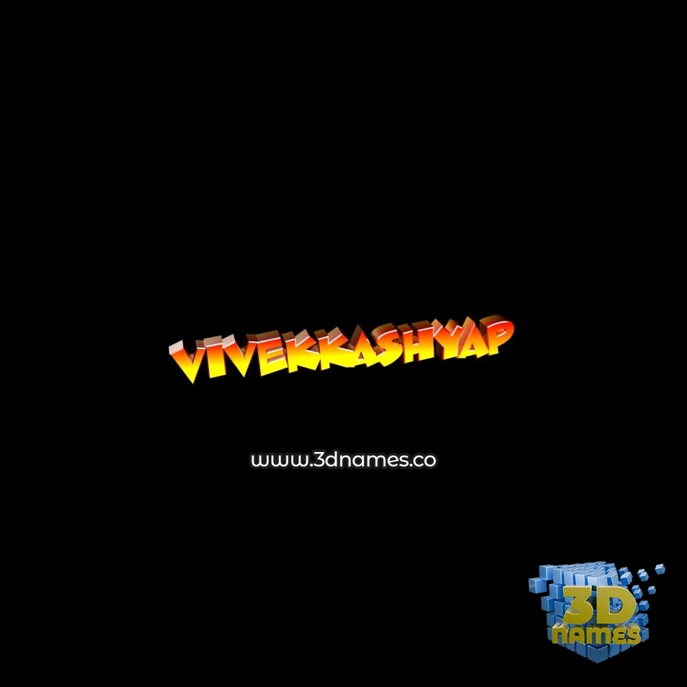 vivekkashyap in Black Background style - 3D name wallpaper