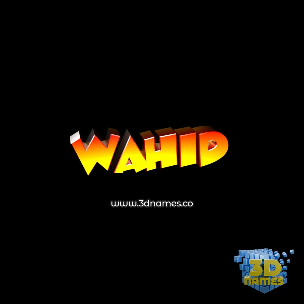 wahid in Black Background style - 3D name wallpaper