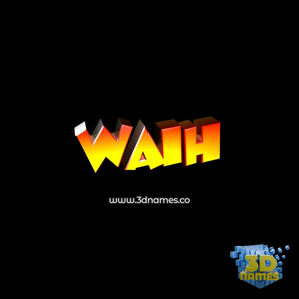 waih in Black Background style - 3D name wallpaper