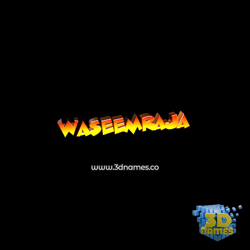waseemraja in Black Background style - 3D name wallpaper