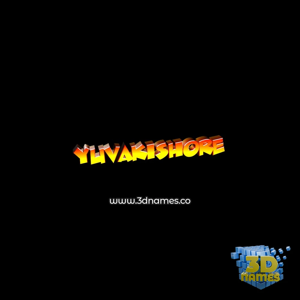 yuvakishore in Black Background style - 3D name wallpaper