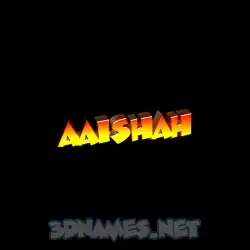 aaishah in Black Background style - 3D name wallpaper