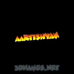 aartishyam in Black Background style - 3D name wallpaper