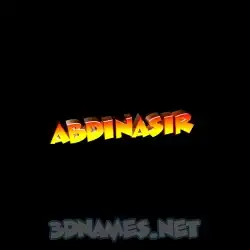abdinasir in Black Background style - 3D name wallpaper