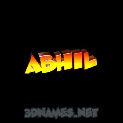 abhil in Black Background style - 3D name wallpaper