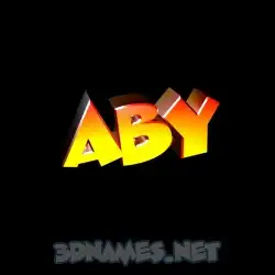 aby in Black Background style - 3D name wallpaper