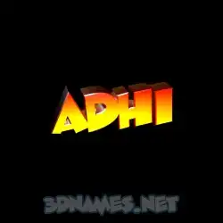 adhi in Black Background style - 3D name wallpaper