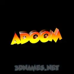 adoom in Black Background style - 3D name wallpaper