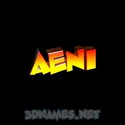 aeni in Black Background style - 3D name wallpaper