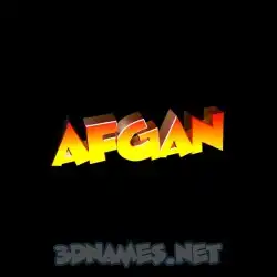 afgan in Black Background style - 3D name wallpaper