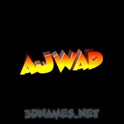 ajwad in Black Background style - 3D name wallpaper