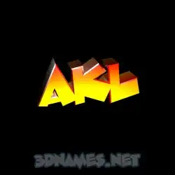 akl in Black Background style - 3D name wallpaper