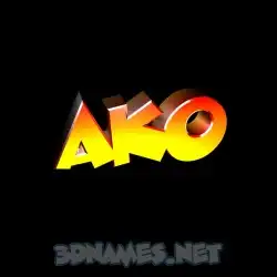 ako in Black Background style - 3D name wallpaper
