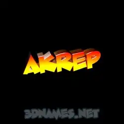 akrep in Black Background style - 3D name wallpaper