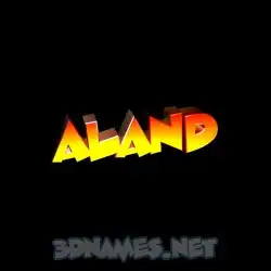 aland in Black Background style - 3D name wallpaper