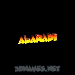 alaradi in Black Background style - 3D name wallpaper