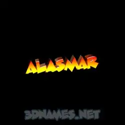 alasmar in Black Background style - 3D name wallpaper