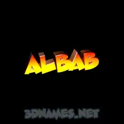albab in Black Background style - 3D name wallpaper