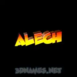 alech in Black Background style - 3D name wallpaper