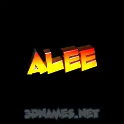 alee in Black Background style - 3D name wallpaper