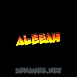 aleeah in Black Background style - 3D name wallpaper