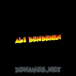 ali behbehan in Black Background style - 3D name wallpaper